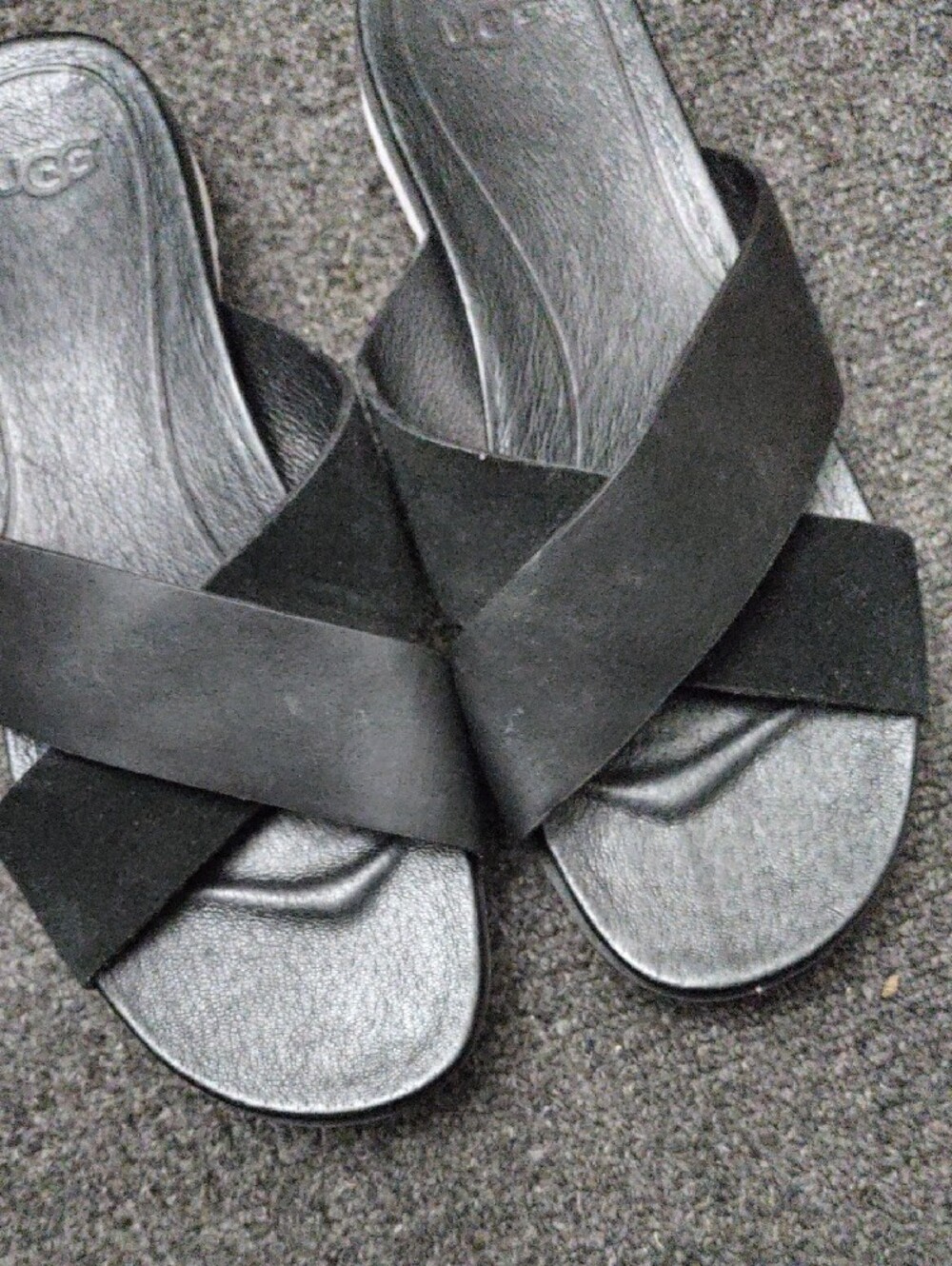 UGG Black Crisscross Slide Sandals - Picture 4 of 10